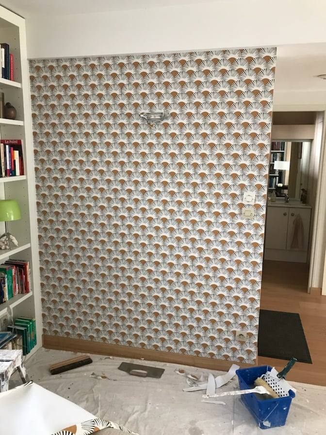 Papier peint chambre — Besançon, chantier RUSHITI Rénovation